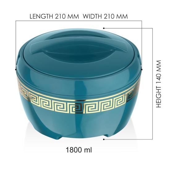 Asian Marco Inner Steel Casserole, 1800 ml, Blue |PU Insulated| BPA Free | Odour Proof| Food Grade | Easy to Carry | Easy to Store | Ideal for Chapatti | Roti | Serving Casserole