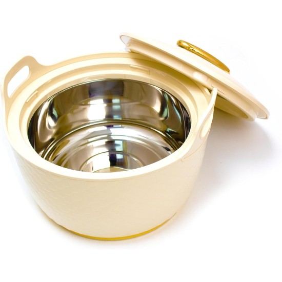 ASIAN Casserole Majestic Gold Stainless Steel Insulated Hotpot (BEIGE, 1500ML)