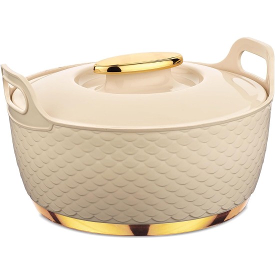 ASIAN Casserole Majestic Gold Stainless Steel Insulated Hotpot (BEIGE, 1500ML)