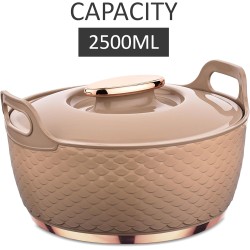 ASIAN Casserole Majestic Gold Stainless Steel Insulated Hotpot (ROSE, 2500ML)