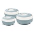 Asian Cosmos Insulated Casserole | Set of 3 Pcs ,600ML, 100ML, 1500ML  - BLUE 