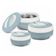 Asian Cosmos Insulated Casserole | Set of 3 Pcs ,600ML, 100ML, 1500ML  - BLUE 