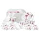 Larah by Borosil Nargis Fluted Series Opalware Dinner Set | 63 Pieces for Family of 8 | Microwave & Dishwasher Safe | Bone-Ash Free | Crockery Set for Dining & Gifting | Plates & Bowls | White