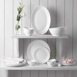 Larah by Borosil Orbit Series Plainware Opalware Dinner Set | 27 Piece for Family of 6 | Microwave & Dishwasher Safe | Bone-Ash Free | Crockery Set for Dining & Gifting | Plates & Bowls | White