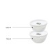 Larah by BOROSIL Opalware Solid Mixing Bowl with Lid - 500ml, 750ml, Set of 2, White