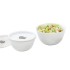 Larah by BOROSIL Opalware Solid Mixing Bowl with Lid - 500ml, 750ml, Set of 2, White