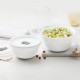 Larah by BOROSIL Opalware Solid Mixing Bowl with Lid - 500ml, 750ml, Set of 2, White