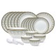 Larah by Borosil Vatika Kohinoor Series Opalware Dinner Set | 33 Pcs for Family of 6 | Microwave & Dishwasher Safe | Bone-Ash Free | Crockery Set for Dining & Gifting | Plates & Bowls | White