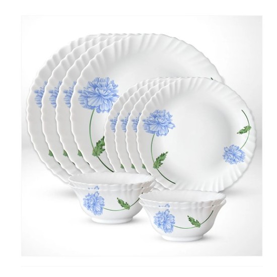 Larah by Borosil Blue Mist Dinner Set, 27pc set