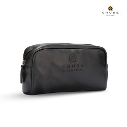 CROSS Lukas Black Travel Friendly Pouch for Accessories|Vegan Leather Waterproof Kit for Travel Essentials