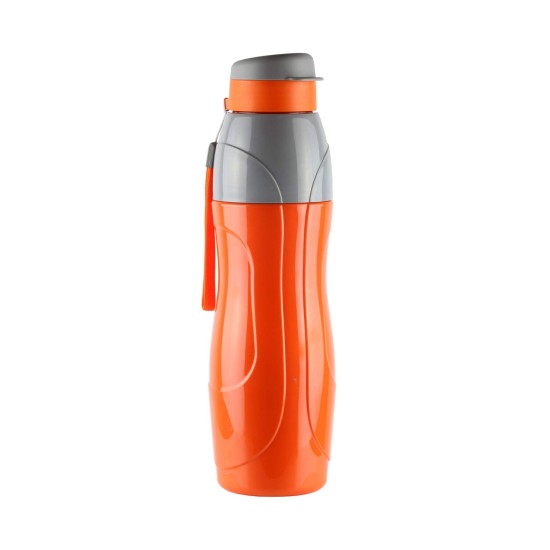 CELLO Lunch Express Insulated Tiffin and Water Bottle, Orange (Plastic) | Stainless Steel Tiffin 3 Units | Hot and Cold Water Bottle | Ideal for Office, Travel