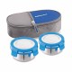 Cello All Stainless Steel Lunch Box (Blue, 300ml) -2Pc