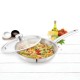 CELLO Tri-Ply Pro 26 cm Stainless Steel Cookware Fry Pan 2.3 LTR | Tri-Ply Bottom Fry Pan with Glass Lid | Induction and Gas Stove Friendly | Dishwasher Safe | Silver