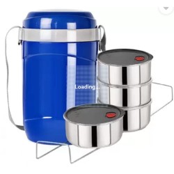 CELLO Hot Express Insulated Lunchbox 4 Container Blue 4 Containers Lunch Box (1000 ml)