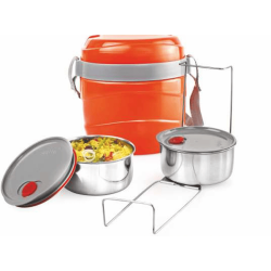 CELLO Hot Express insulated lunchbox 2 container orange 2 Containers Lunch Box (500 ml, Thermoware)