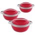 CELLO Casserole Set, Inner Steel, Insulated, Pink, Hot Flavour, 500 ml + 1L + 1.5l set of 3