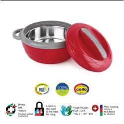 CELLO Casserole Set, Inner Steel, Insulated, Pink, Hot Flavour, 500 ml + 1L + 1.5l set of 3