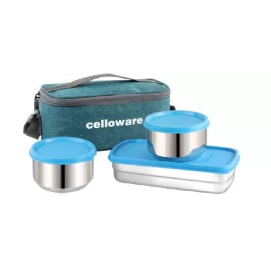 CELLO Hot n fresh premium lunchbox blue 3 Containers Lunch Box  (900 ml, Thermoware)