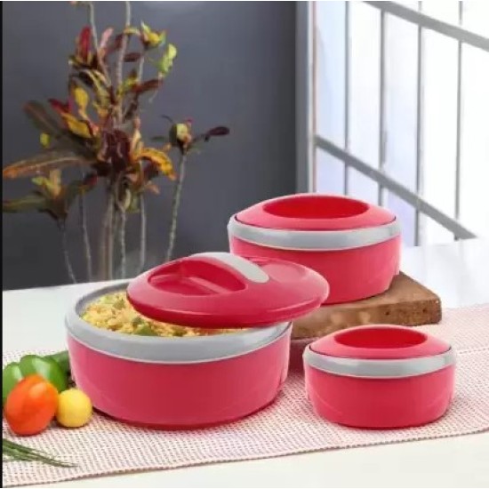 CELLO Hot Savor 3 Pcs Set (500/1000/1500) Pack of 3 Serve Casserole Set  (500 ml, 1000 ml, 1500 ml)