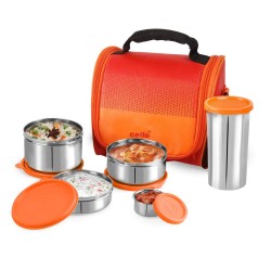 Cello MAX Fresh MATIZ Lunch Combo for School/Offices (Orange)