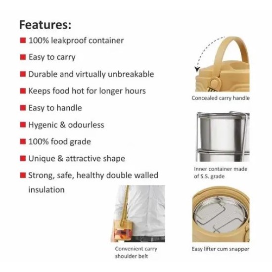 CELLO Meal Kit Insulated Lunch Carrier- 2 Kit