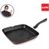 CELLO Aluminium Non Stick Grill Pan Square Black- Gas Stove Compatible Only , Maroon