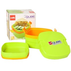 Cello - Qube Square Lunch Box - Green