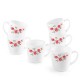 CELLO Ricca Mug 6 Pcs Set | Cups for Tea,Coffee,Espressoc| Thermal Resistant | Light Weight | Ideal Gifting Option | Red Rose Fantasy | 180ml