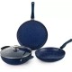 CELLO Non Stick Induction Bottom 4 Pcs Cookware Set (Dosa Tawa 28cm, Frying Pan 24cm, Kadhai 2.5ltr with Glass Lid) Induction Bottom Non-Stick Coated Cookware Set  (Aluminium, 3 - Piece)