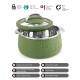 CELLO Royale Combo of 3 Casseroles with Insulated Stainless Steel and Glass Lid, (Capacity - 600+1100+1600ml), Green