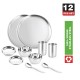 CELLO Steelox Stainless Steel Dinner Set, 12pcs, Silver