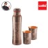 CELLO  Cop-Pura Vintage Gift Set Floral Copper Water Bottle with 2 Glasses(310ml), 1000ml, 3pcs, Copper