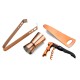 FnS 4 pcs Bar Tool Set in Rose Gold Finish with Box Packaging -Home Bartending Kit with Ice Tong, Peg Measure, Bottle Opener, Corkscrew