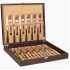 FnS Amber Copper Finish Stainless Steel Cutlery Set with Leatherette Box - 6 Dinner Spoon, 6 Dinner Fork, 6 Teaspoon & 6 Dinner Knives