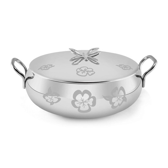 FNS International Pvt Ltd Aristo Stainless Steel Handi Pot With Lid, 5L (SILVER)