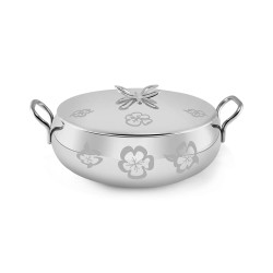 FNS International Pvt Ltd Aristo Stainless Steel Handi Pot With Lid, 1.5L (SILVER)