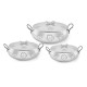 FNS International Pvt Ltd Aristo Stainless Steel Handi Pot With Lid, 1.5 L, 1 L, 5L, 3 Piece (Silver)