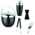 FnS International Pvt Ltd FnS Black Finish 5 Pc Bar Set (Ice Bucket. Cocktail Shaker, Peg Measurer, Ice Tong, Opener)