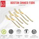 FnS Boston Stainless Steel Gold Dessert Fork (Set of 6) for Dining Table, Home and Kitchen