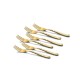 FnS Boston Stainless Steel Gold Dessert Fork (Set of 6) for Dining Table, Home and Kitchen