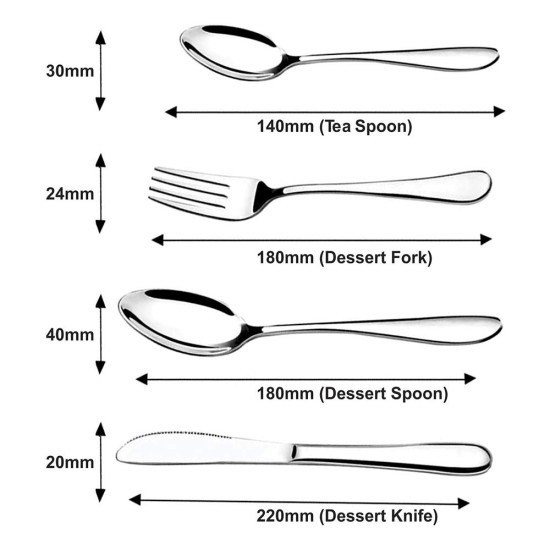 FnS Boston 24 Pcs Cutlery Set in Gift Box Packaging (6 Dinner Spoon, 6 Dinner Fork, 6 Teaspoon, 6 Dinner Knives)