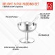 FNS Delight Stainless Steel Pudding Set For Serving Ice Cream, Fruit, Pudding, Snack (4 Dessert Cup And 4 Ice Cream Spoons), 0.14 liter