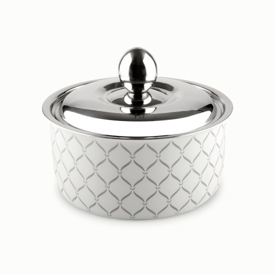 FNS Lecce Stainless Steel Double Wall Insulated Designer Casserole with Lid Elegant Hot Pot Food Warmer, Self Locking Press Lid, Hot Food Upto 8 Hour (1600ml)