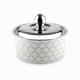 FNS Lecce Stainless Steel Double Wall Insulated Designer Casserole with Lid Elegant Hot Pot Food Warmer, Self Locking Press Lid, Hot Food Upto 8 Hour (1600ml)