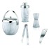 FnS International Pvt Ltd Marble Finish Ice Bucket. Cocktail Shaker, Peg Measurer, Ice Tong, Opener Bar Set, White, 5 Pc