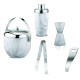 FnS International Pvt Ltd Marble Finish Ice Bucket. Cocktail Shaker, Peg Measurer, Ice Tong, Opener Bar Set, White, 5 Pc