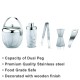 FnS International Pvt Ltd Marble Finish Ice Bucket. Cocktail Shaker, Peg Measurer, Ice Tong, Opener Bar Set, White, 5 Pc