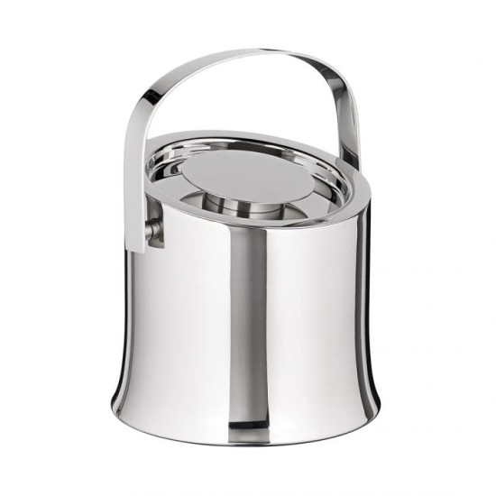 FNS Mirage Double Wall Stainless Steel Insulated Ice Bucket with Lid and Tongs, Great for Home, Cocktail Bar and Parties (1.25 LTR)