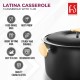 FNS Latina Stainless Steel Double Wall Insulated Designer Black Casserole with Lid | Black Coated | Odour Free | BPA Free | Ideal for Curry Rice Chappati | Easy to Carry | Easy to Store (1600 ml)