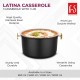 FNS Latina Stainless Steel Double Wall Insulated Designer Black Casserole with Lid | Black Coated | Odour Free | BPA Free | Ideal for Curry Rice Chappati | Easy to Carry | Easy to Store (1600 ml)